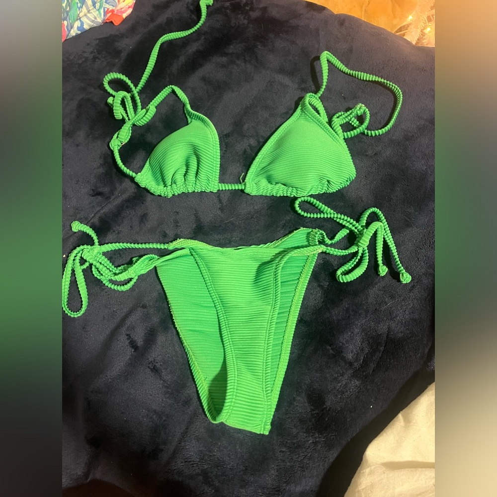 green shein bikini